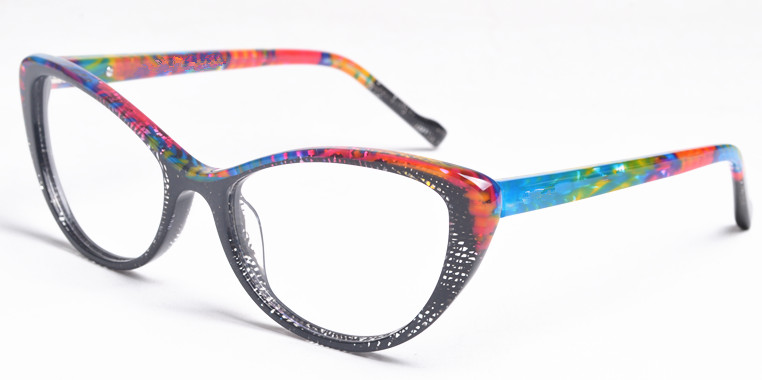 Finished multicolor laminated acetate optical frame