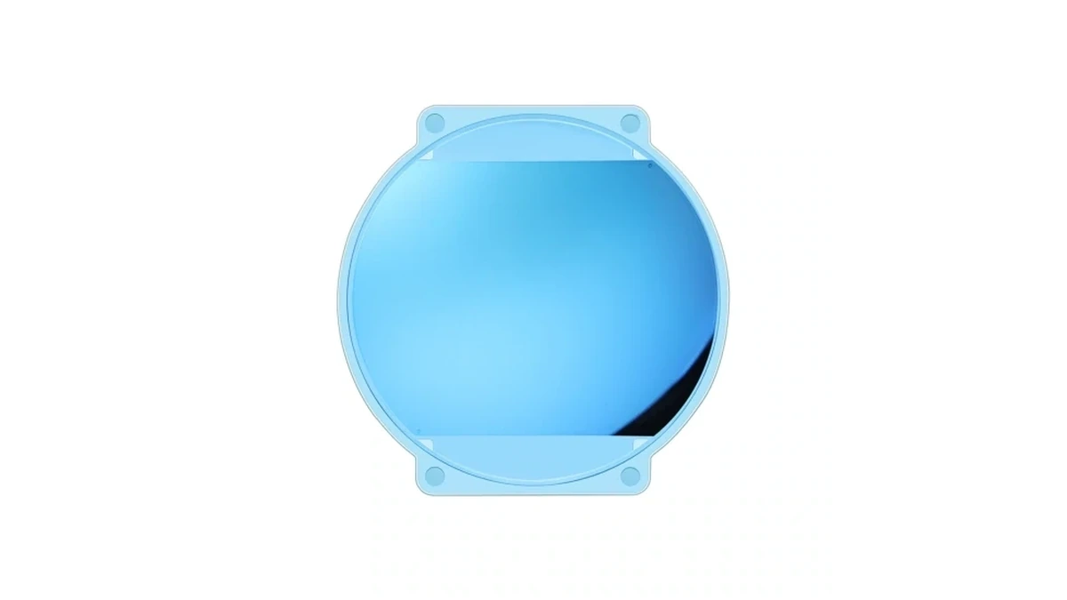 Blue mirror polarized lens on a clean white background