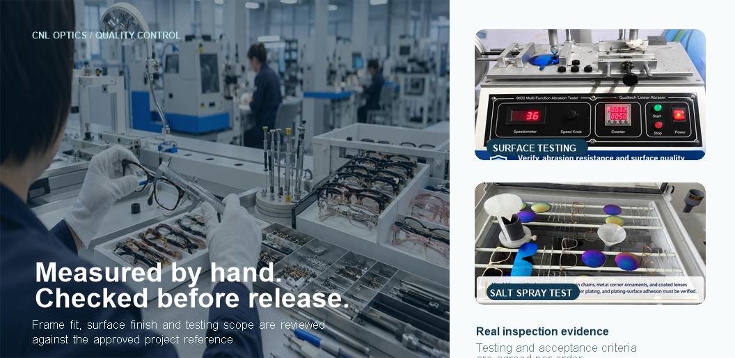 Eyewear quality and production process at CNL Optics
